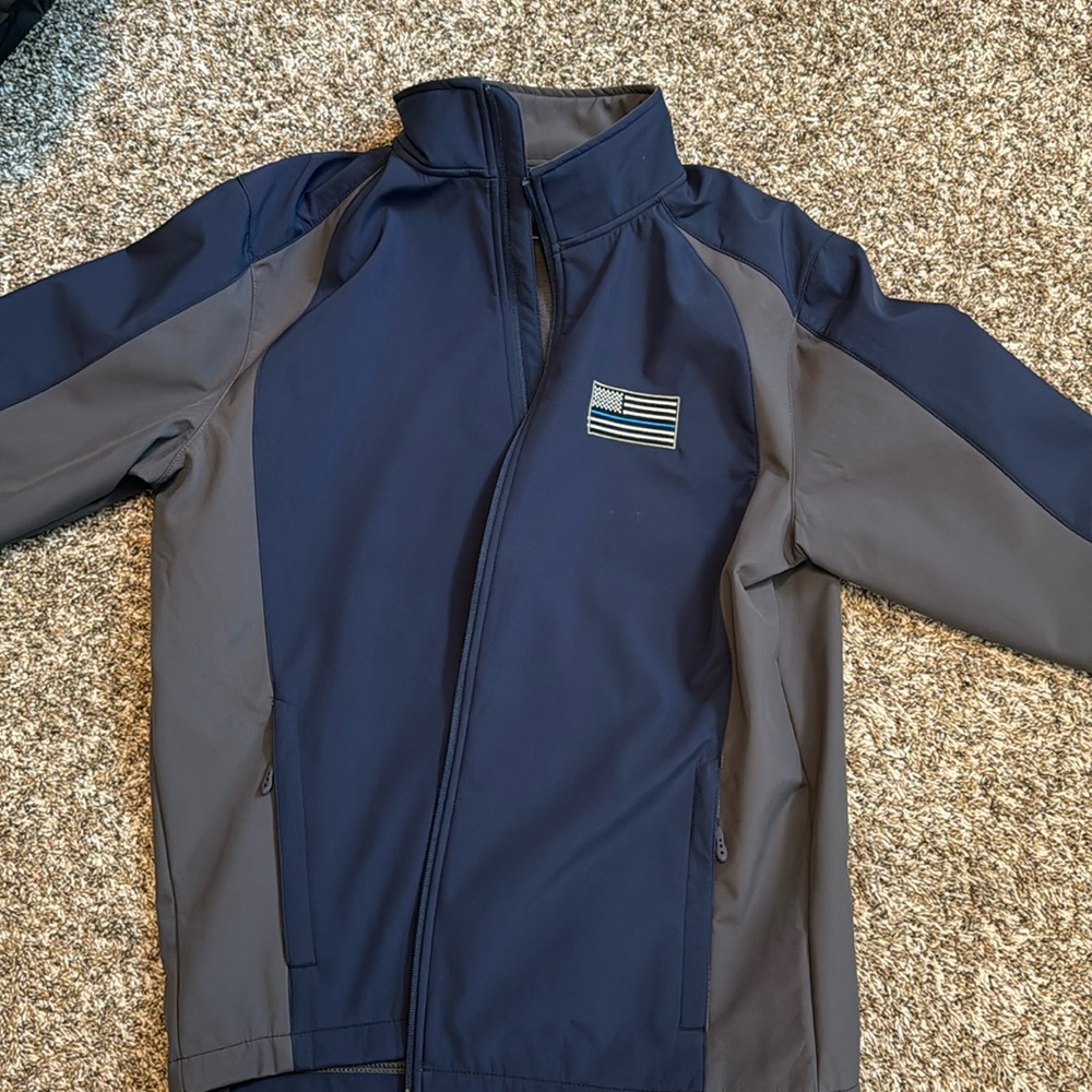 Men’s Thin Blue Line Sport-Tek fleece Jacket with outer shell